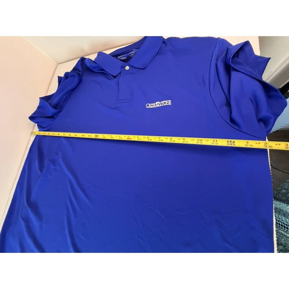 RLX Ralph Lauren Mens XXL Blue Golf Polo Shirt Athleisure Sport Casual Oldestone